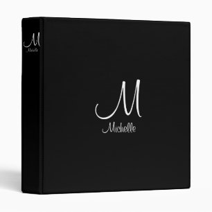 Custom Monogram Initial Letter Template Elegant 3 Ring Binder