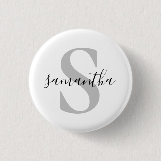 Custom Monogram Initial Name  Button (Front)