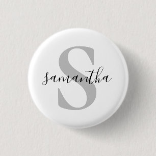 Custom Monogram Initial Name Button