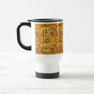 Custom Monogram Initial Name Cute Rubber Ducks Travel Mug