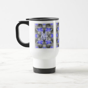 Custom Monogram Initial Name Floral Art Travel Mug
