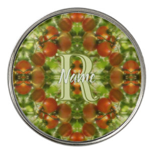 Custom Monogram Initial Name Garden Tomatoes Golf Ball Marker