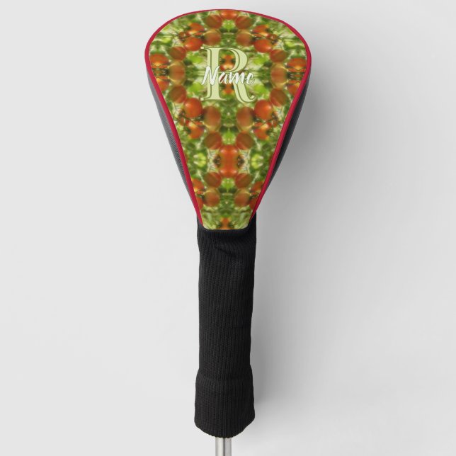 Custom Monogram Initial Name Garden Tomatoes Golf Head Cover (Front)