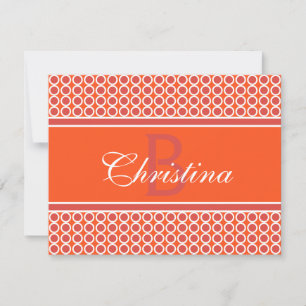 Custom Monogram Initial Name Geometric Pattern Note Card