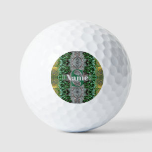 Custom Monogram Initial Name Leafy Vines Golf Balls