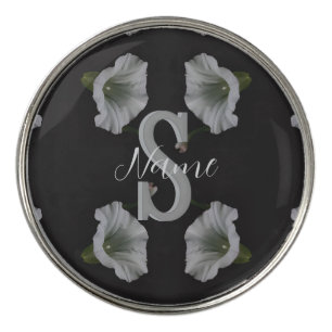 Custom Monogram Initial Name Morning Glory Golf Ball Marker