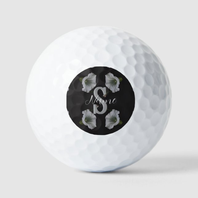 Custom Monogram Initial Name Morning Glory  Golf Balls (Front)