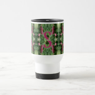 Custom Monogram Initial Name Pinecones Nature Art Travel Mug