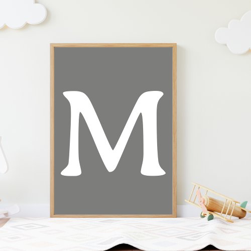 Custom Monogram Initial Nursery Minimal Wall Art 