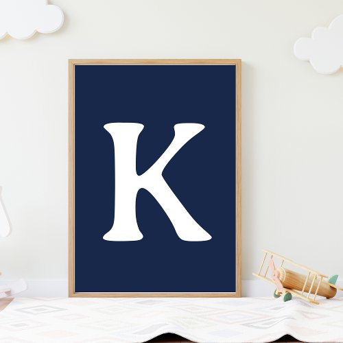 Custom Monogram Initial Nursery Minimal Wall Art 