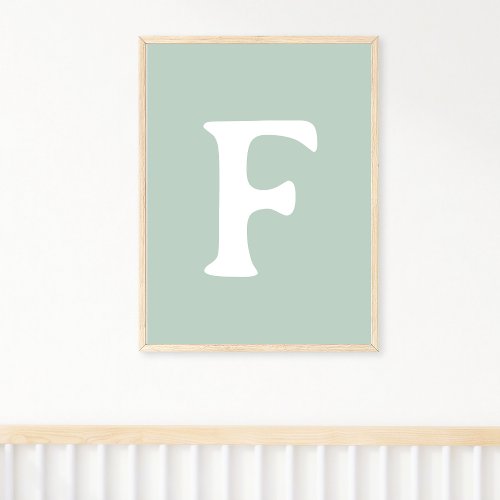 Custom Monogram Initial Nursery Minimal Wall Art 