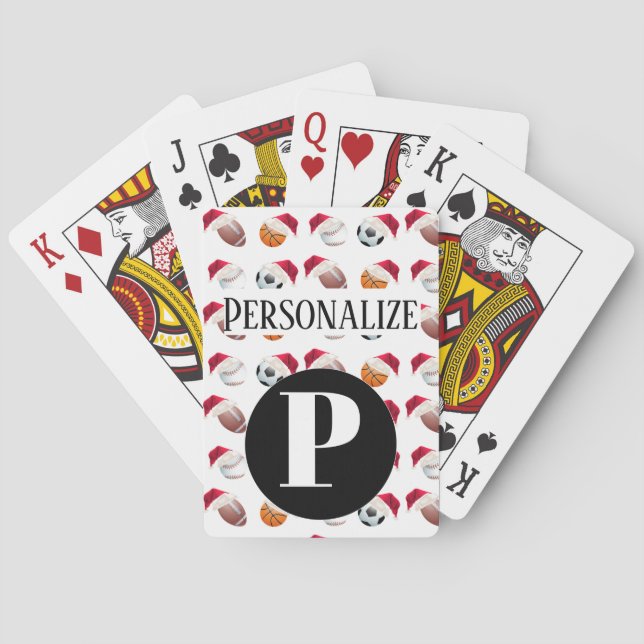 Custom Monogram Initial Personalized Playing Cards (Back)