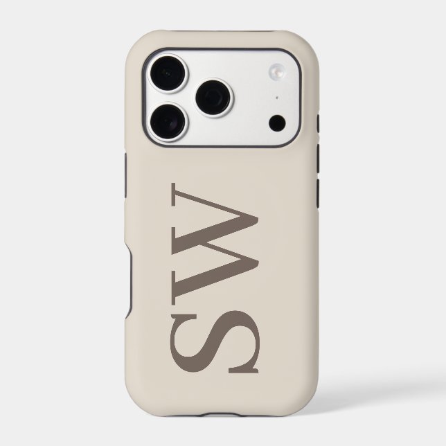 Custom Monogram Initial | Quiet Luxury Design iPhone Case (Back)