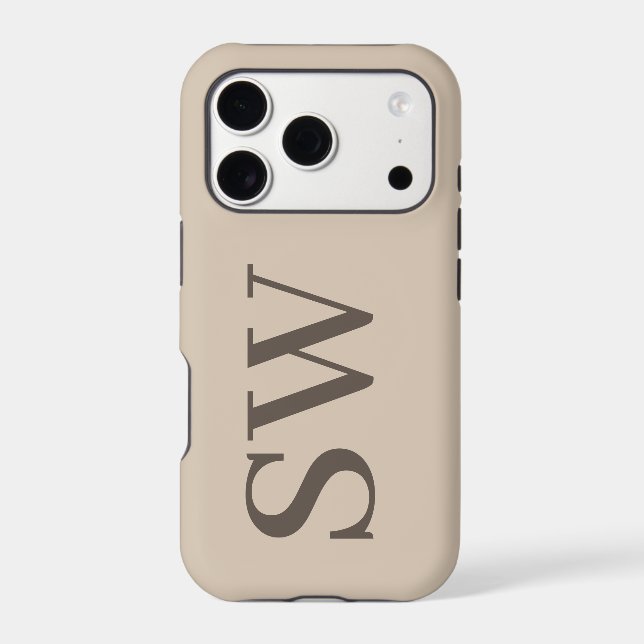 Custom Monogram Initial | Quiet Luxury Design iPhone Case (Back)