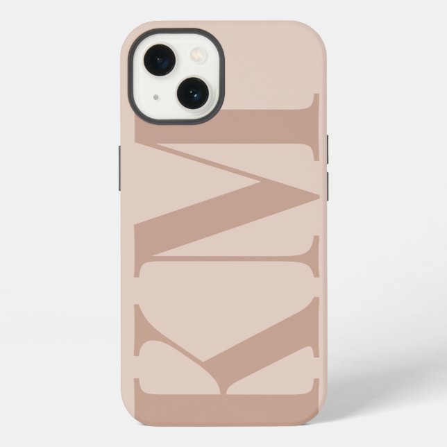 Custom monogram initials boho blush minimalist iphone case (Back)