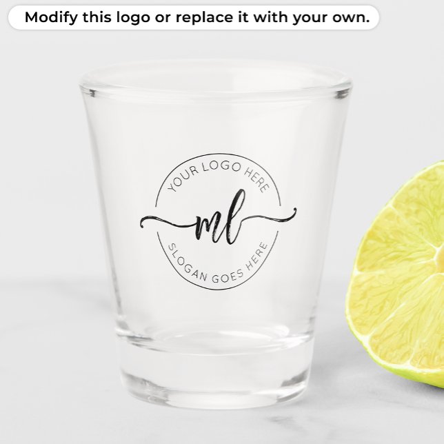 Custom Monogram Initials Business Logo Shot Glass (Creator Uploaded)