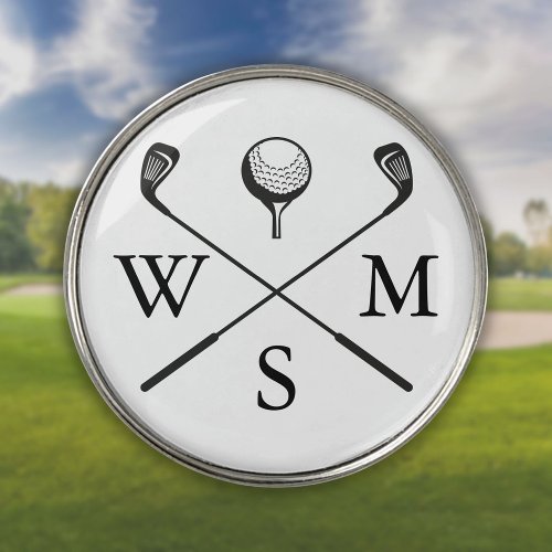 Custom Monogram Initials Golf Ball Marker