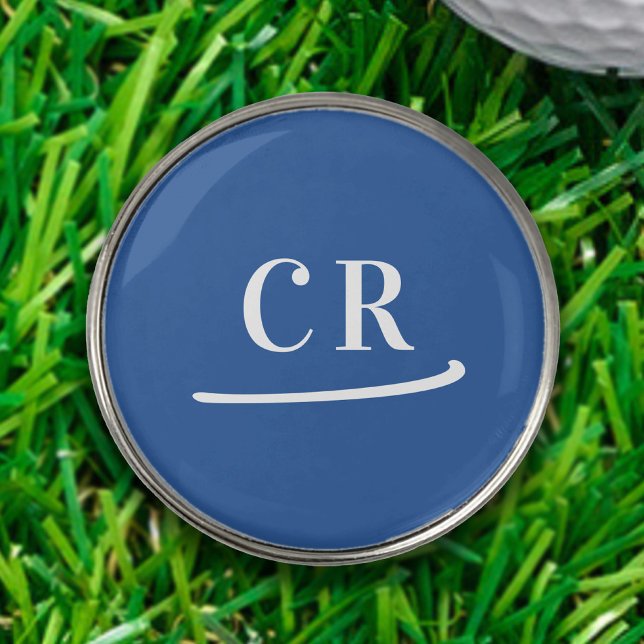 Custom Monogram Initials Modern Simple Royal Blue Golf Ball Marker (Custom Monogram Initials Modern Simple Royal Blue Golf Ball Marker)
