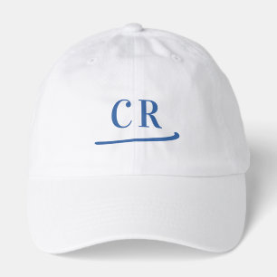 Custom Monogram Initials Name Minimalist Blue Dad Hat