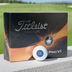 Custom Monogram Initials Simple Modern Royal Blue Golf Balls