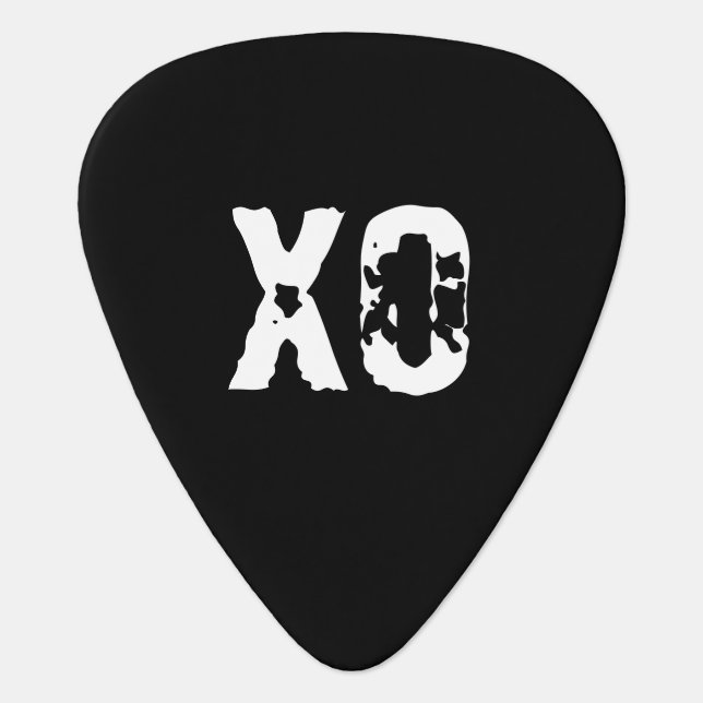 Custom Monogram Initials XO Guitar Pick (Front)