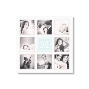 Custom Monogram Instagram Photo Collage Canvas Print