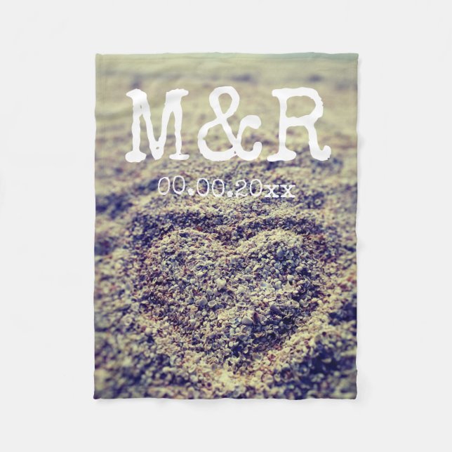 Custom monogram instagram photo fleece blanket (Front)