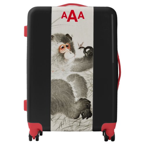 CUSTOM MONOGRAM JAPANESE PRINT OF MONKEY LUGGAGE