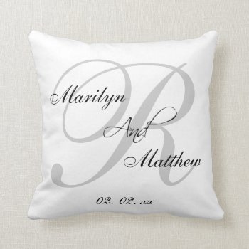 Custom Monogram Keepsake | Wedding Throw Pillow by monogramgallery at Zazzle
