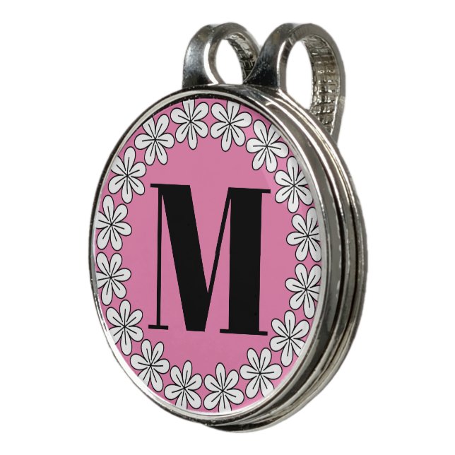 Custom monogram ladies golf hat clip ball markers (3/4)