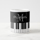 Custom monogram large jumbo mug for piano player (Front)