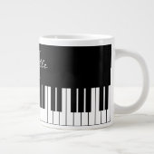 Custom monogram large jumbo mug for piano player (Right)