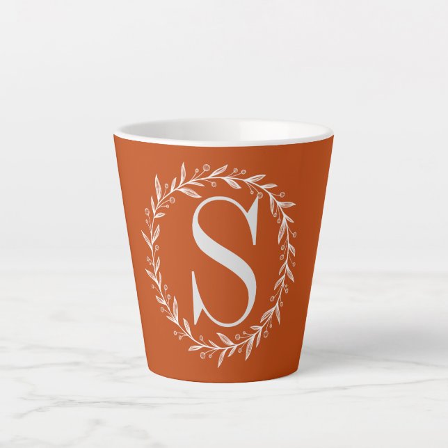 Custom Monogram Latte Mug (Front)