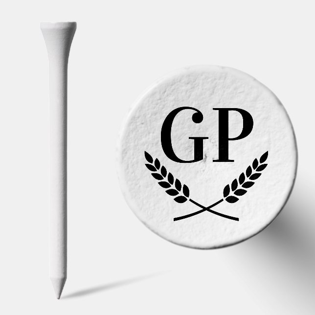 Custom monogram laurel crest logo wood golf tees (Combo)