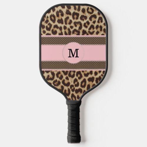 Custom Monogram Leopard Print Pickleball Paddle