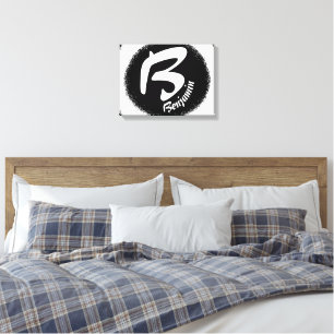 Custom Monogram Letter B Personalized Name Canvas Print