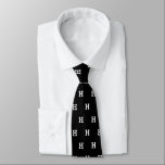 Custom monogram letter black neck tie gift for him<br><div class="desc">Custom monogram letter black neck tie gift for him. Fun fashion accessory design for men. Make one for dad,  husband,  boyfriend,  husband,  father,  brother,  son,  groom etc. Cool monogrammed Birthday and Father's day gift ideas for guys. Add your own name initial.</div>