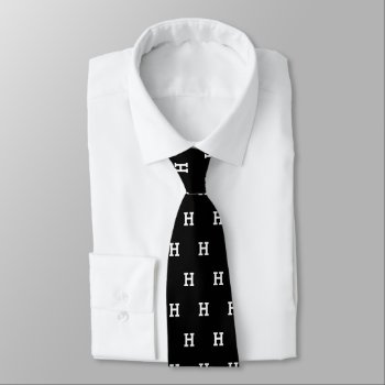 Custom Monogram Letter Black Neck Tie Gift For Him by logotees at Zazzle