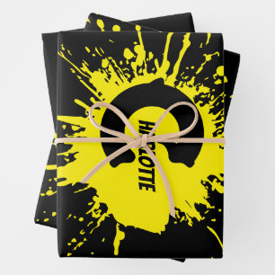 Custom Monogram Letter C Personalized Name Yellow  Wrapping Paper Sheets