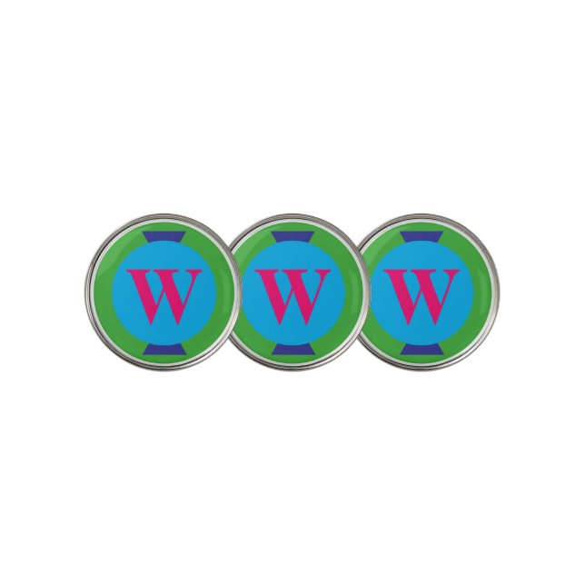 Custom Monogram Letter Golf Ball Marker (3 Up)