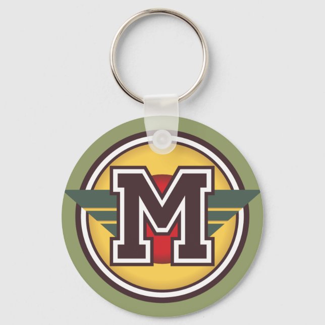 Custom Monogram Letter Initial Keychain (Front)