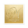 Custom Monogram Letter M Gold Foil Wedding Napkins
