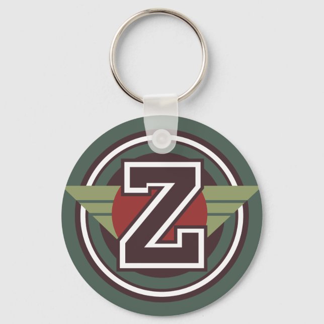 Custom Monogram Letter Z Initial Keychain (Front)