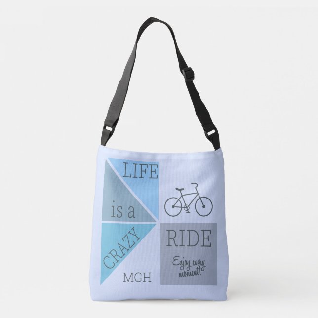 Custom Monogram Life is a Crazy Ride Crossbody Bag (Back)