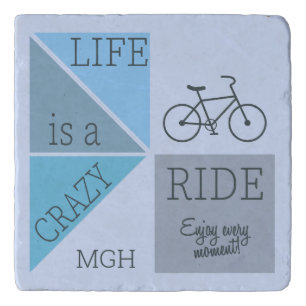 Custom Monogram Life is a Crazy Ride Trivet