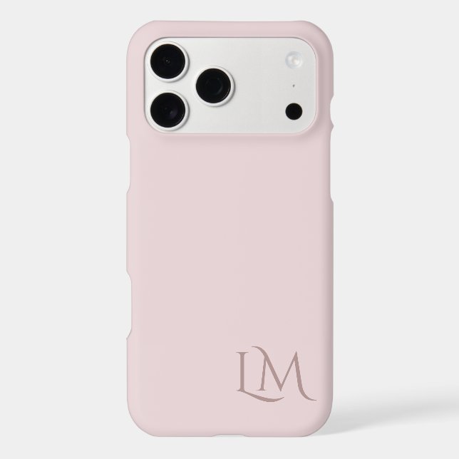 Custom Monogram Light Rose Taupe  Case-Mate iPhone Case (Back)