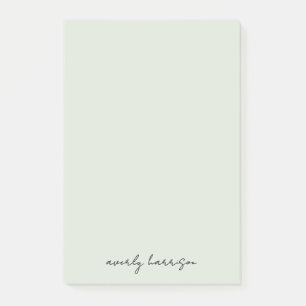 Custom Monogram Light Sage Chic Minimalist  Post-it Notes