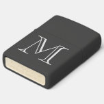 Custom Monogram Lighter Black Grey Personalized at Zazzle