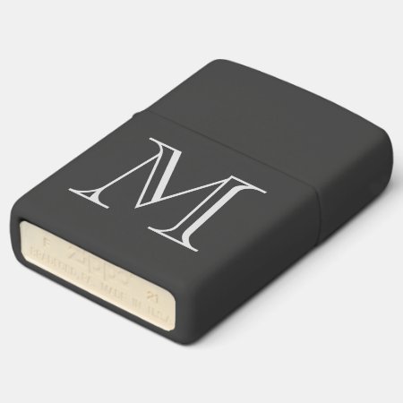 Custom Monogram Lighter Black Grey Personalized