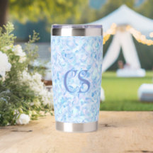 Custom Monogram Lilac Flower Petal Organic Shape